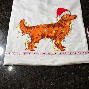 Unbranded Christmas Golden Retriever Pillow Cover White 17x17 Hidden Zip
